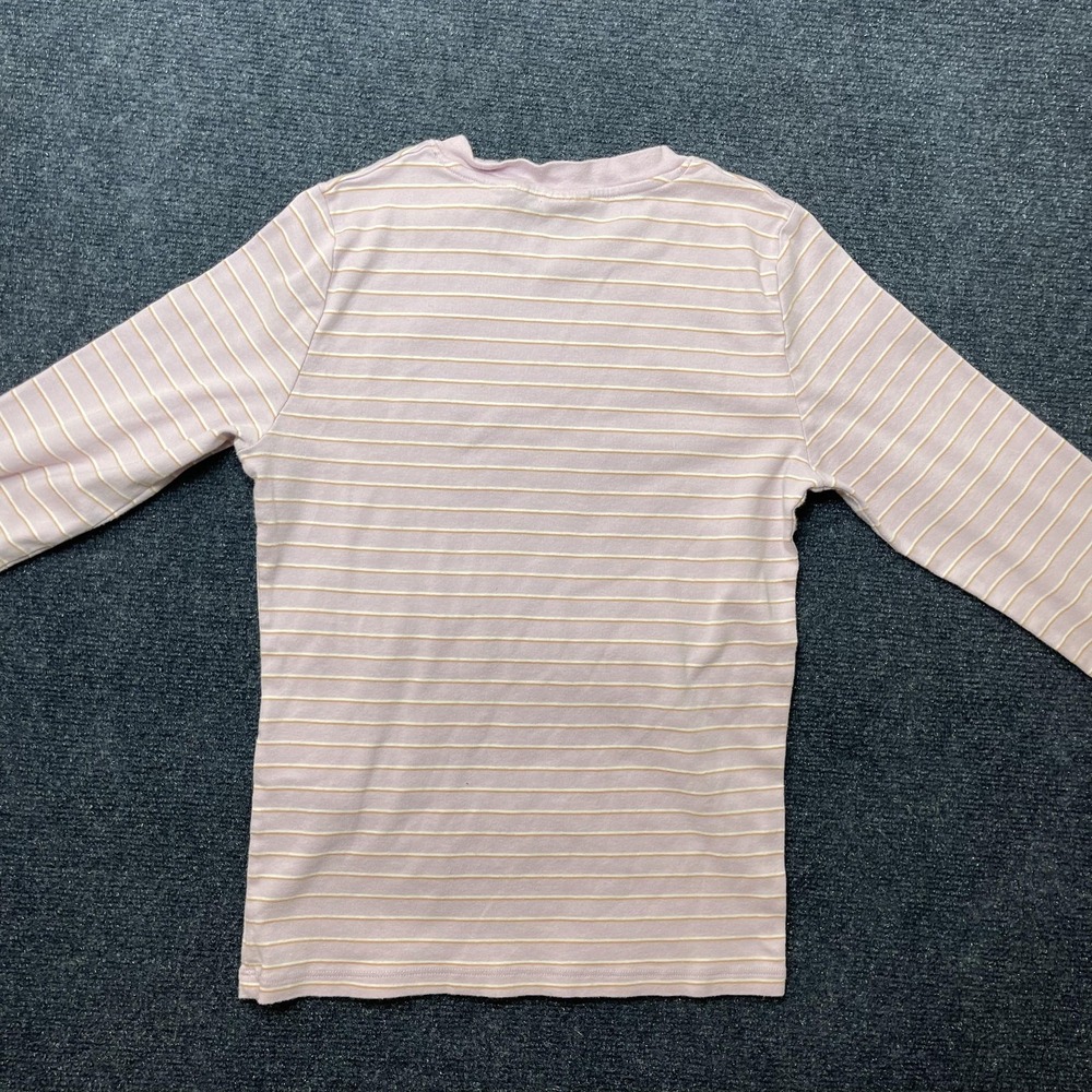 Levi's Shirt Womens Medium Pink Stripe Crew Neck Long Sleeve Cotton Jersey Top - Picture 6 of 10
